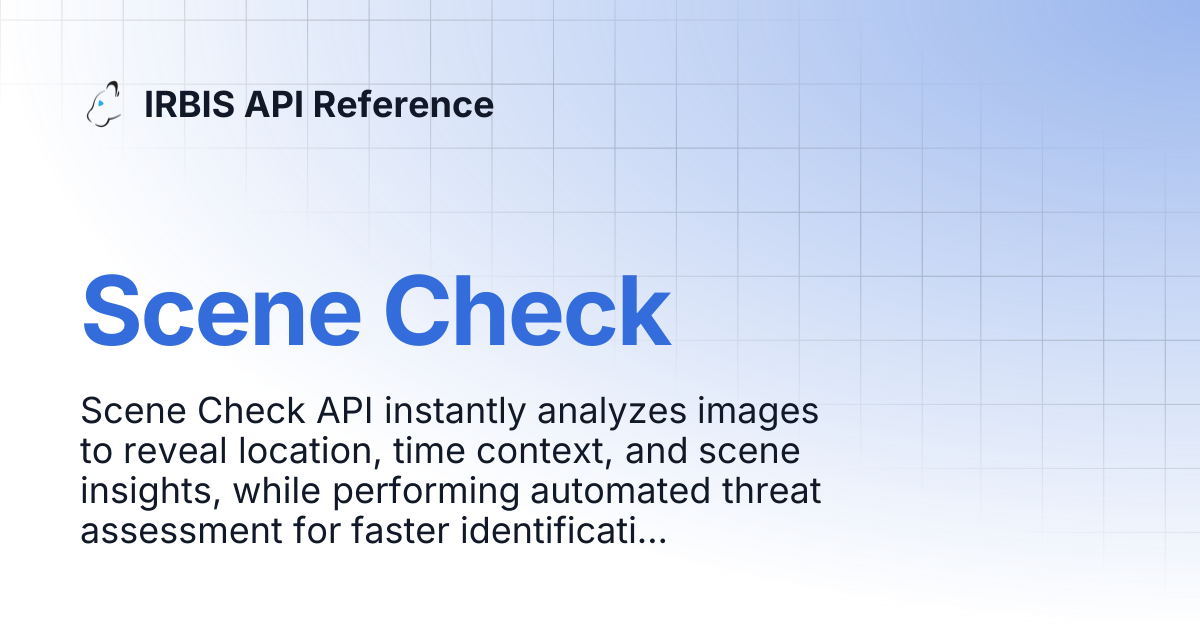 Scene Check | IRBIS API Reference
